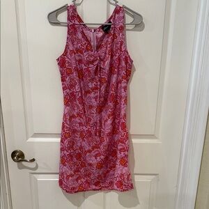No Boundaries Pink & Orange Floral Sleeveless Shift Dress